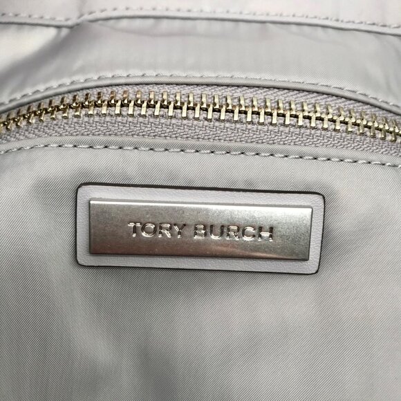 Tory Burch Light Gray Nylon Ella Chain Tote Bag - Picture 10 of 11